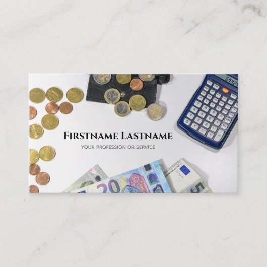 Berekening van belastingaccountants en financiële visitekaartje (Voorkant)