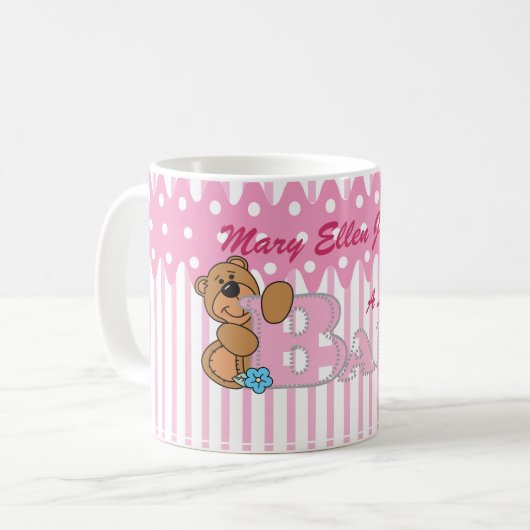 Beren Baby Girl Cartoon personaliseren Koffiemok (Voorkant links)