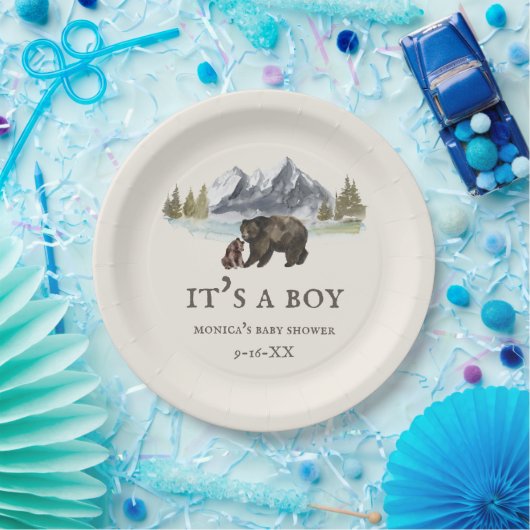 Beren Baby shower Papieren Bordje (Feest)