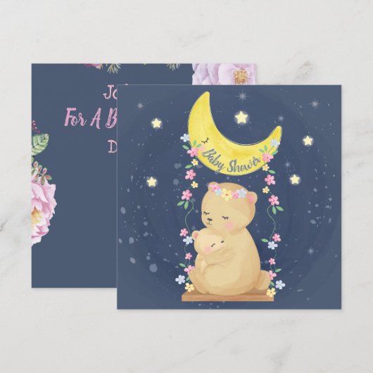 Beren Baby shower Uitnodiging (Voorkant / Achterkant)