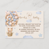 Beren ballon baby boy doucheboeken voor Baby Kaart (Voorkant)