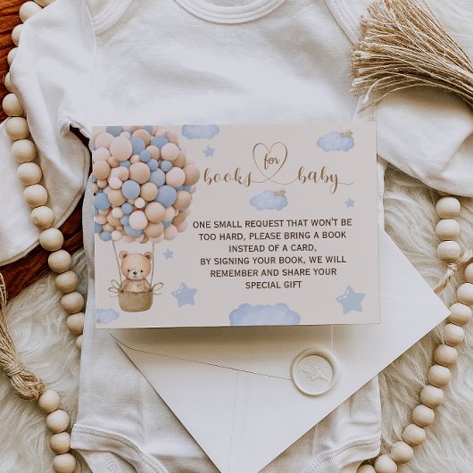 Beren ballon baby boy doucheboeken voor Baby Kaart