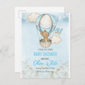 Beren ballon Baby shower, we kunnen bijna wachten Uitnodiging Briefkaart (Voorkant / Achterkant)
