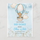 Beren ballon Baby shower, we kunnen bijna wachten Uitnodiging Briefkaart (Voorkant)