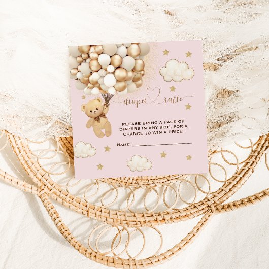 Beren ballon roze gouden luier loempia informatiekaartje