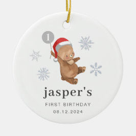 Beren ballon Santa Hat Keramisch Ornament