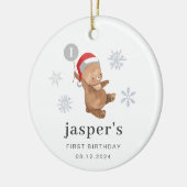 Beren ballon Santa Hat Keramisch Ornament (Links)