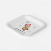 Beren ballon Santa Hat Papieren Bordje (Gebogen)