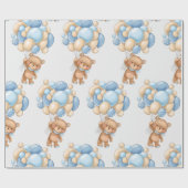 Beren ballonjongen Schattige inpakpapier (Vlak)