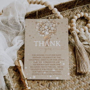 Beren ballonnen baby shower bedankkaart