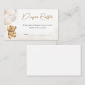 Beren ballonnen Baby shower luier Raffle Informatiekaartje (Voorkant / Achterkant)