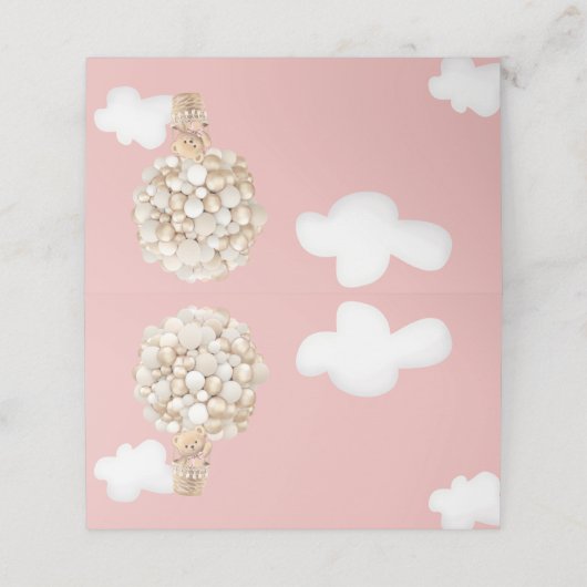 Beren ballonnen Barly Wachten Blush Roze Baby show Plaatskaartje (Buitenkant ongevouwen)