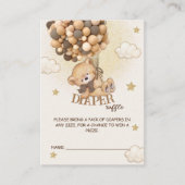Beren ballonnen beige bruine luier loterij informatiekaartje (Voorkant)