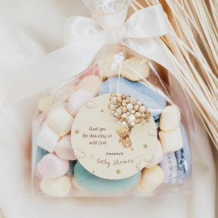 Beren ballonnen beige goud dank u ronde sticker