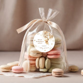 Beren ballonnen beige goud dank u ronde sticker