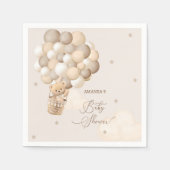 Beren ballonnen bruin neutraal Baby shower Servet (Voorkant)
