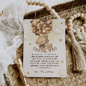 Beren ballonnen bruin neutraal boho Baby shower Bedankkaart