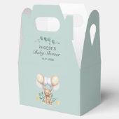 Beren ballonnen en Eucalyptus Boy Baby shower Bedankdoosjes (Geopend)