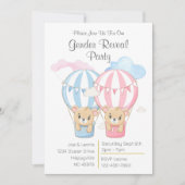 Beren & Ballonnen Geslacht Onthullen Party Uitnodi Kaart (Voorkant)