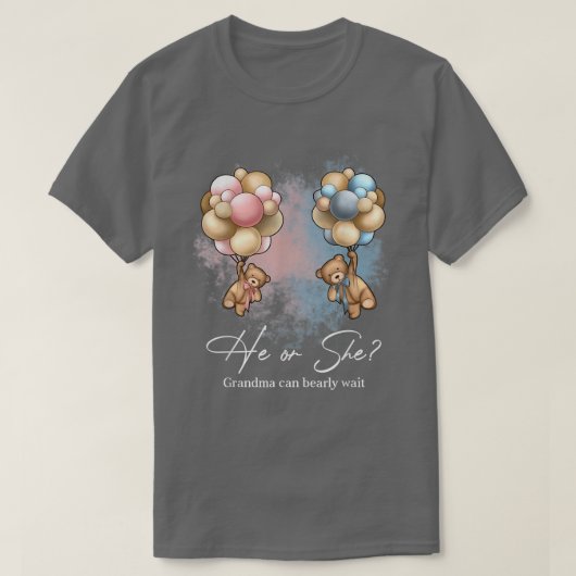 Beren ballonnen Grandma Can Barly Wait Gender Reve T-shirt (Design voorkant)
