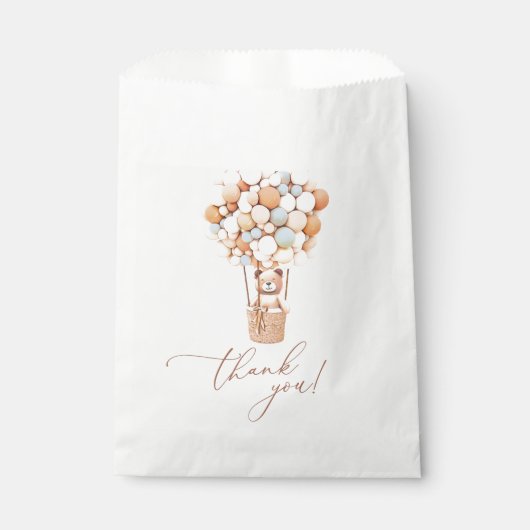Beren ballonnen kunnen we bijna wachten! Baby show Bedankzakje (Voorkant)