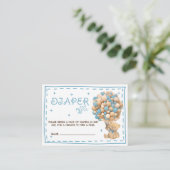 Beren ballonnen Luier Raffle Blauw Informatiekaartje (Staand voorkant)