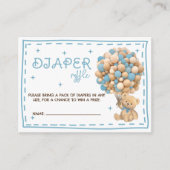 Beren ballonnen Luier Raffle Blauw Informatiekaartje (Voorkant)