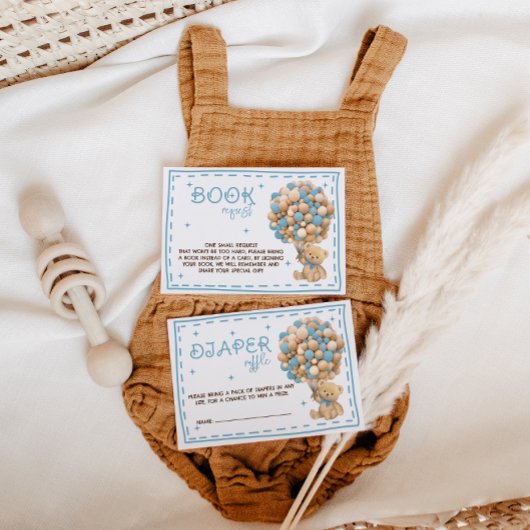 Beren ballonnen Luier Raffle Blauw Informatiekaartje