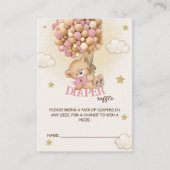 Beren ballonnen Luier Raffle Boho Roze Informatiekaartje (Voorkant)
