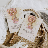 Beren ballonnen Luier Raffle Boho Roze Informatiekaartje