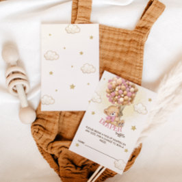 Beren ballonnen Luier Raffle Boho Roze Informatiekaartje