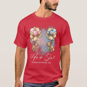 Beren ballonnen Nonna Can Barly Wait Gender onthul T-shirt