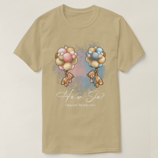 Beren ballonnen OPA kan vroeg wachten op gender on T-shirt (Design voorkant)
