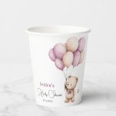Beren ballonnen pastel Paarse Baby shower Papieren Bekers (Achterkant)