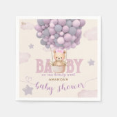 Beren ballonnen pastel Paarse Baby shower Servet (Voorkant)
