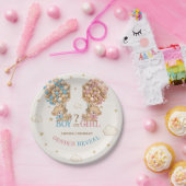 Beren ballonnen roze blauw boho gender onthullen papieren bordje (Feest)