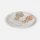 Beren ballonnen roze blauw boho gender onthullen papieren bordje (Gekanteld)