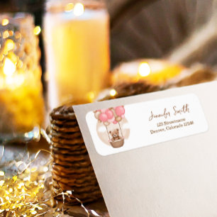 Beren ballonnen roze Boho Barly Wacht Baby shower Etiket