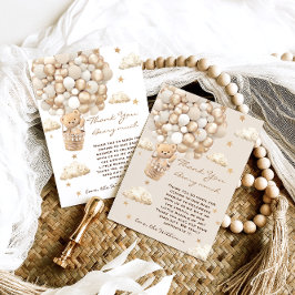 Beren ballonnen wachten bijna op goud Baby shower Bedankkaart