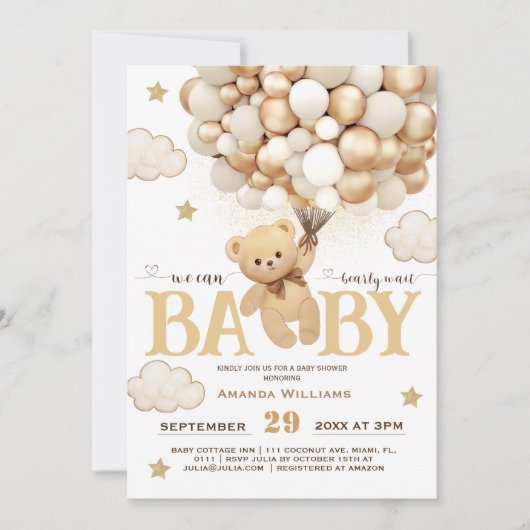 Beren ballonnen wachten nauwelijks op minimaal Bab Kaart (Voorkant)