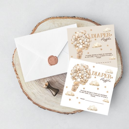 Beren ballonnen wit beige luier loof informatiekaartje