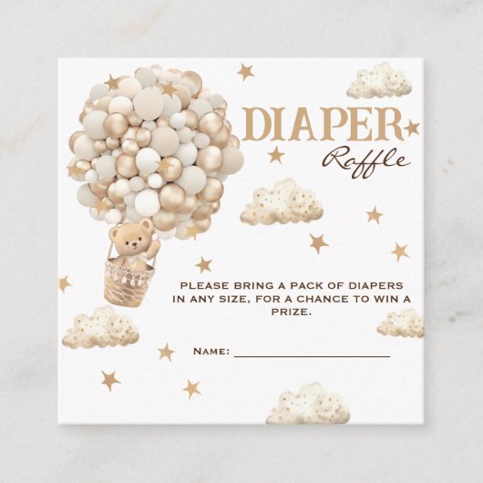 Beren ballonnen wit beige luier loof informatiekaartje (Voorkant)