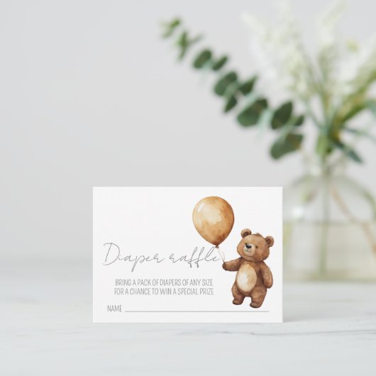 Beren ballonnen wolken Baby showers luier rafel Informatiekaartje (Staand voorkant)