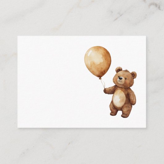 Beren ballonnen wolken Baby showers luier rafel Informatiekaartje (Achterkant)