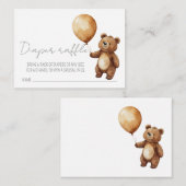 Beren ballonnen wolken Baby showers luier rafel Informatiekaartje (Voorkant / Achterkant)