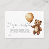 Beren ballonnen wolken Baby showers luier rafel Informatiekaartje (Voorkant)