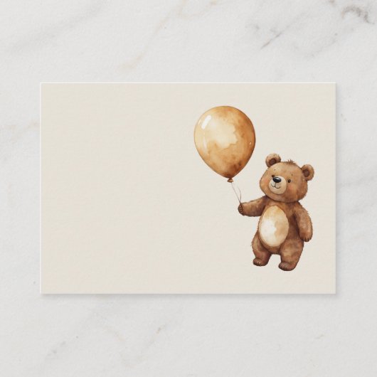 Beren ballonnen wolken Baby showers luier rafel Informatiekaartje (Achterkant)