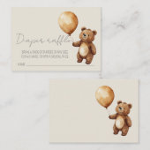 Beren ballonnen wolken Baby showers luier rafel Informatiekaartje (Voorkant / Achterkant)