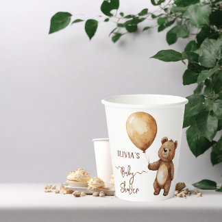 Beren ballonnen wolken wachten Baby shower Barly Papieren Bekers