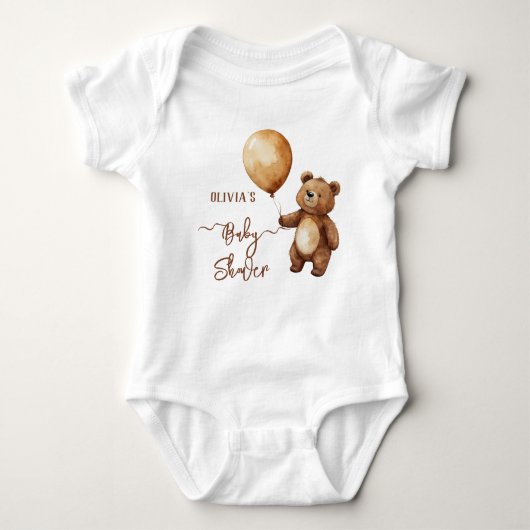 Beren ballonnen wolken wachten Baby shower Barly Romper (Voorkant)